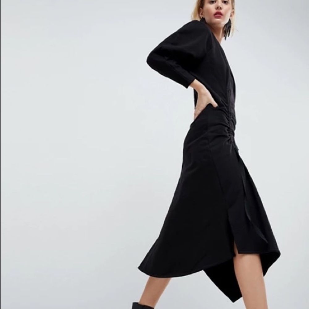 ASOS WHITE Asymmetrical Ruched Dress